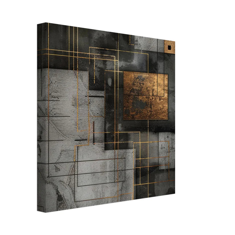 Golden Grid: Astratto Geometrico Industriale e Oro