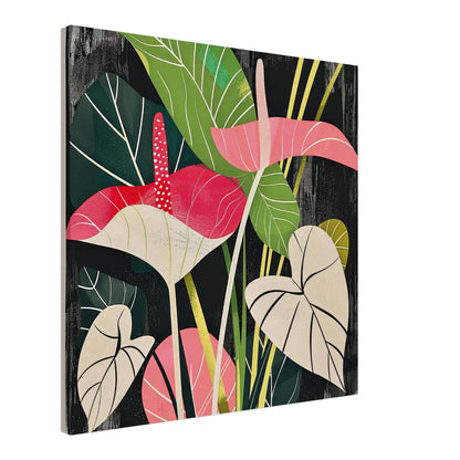 Tropical Noir: Illustrazione Botanica Anthurium