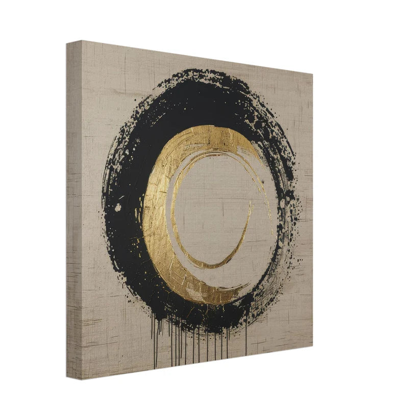 Aura Gold: Astratto Radiale Oro e Nero