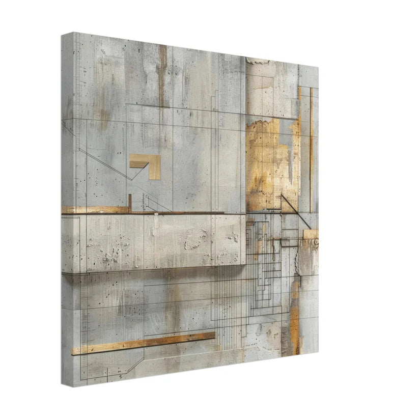 Architectural Blueprint: Astratto Cemento e Oro