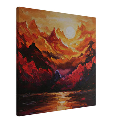 Sunset Peaks: Montagne Astratte Arancio e Rosso