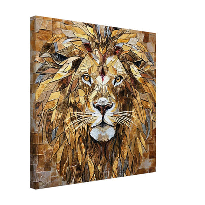 Golden Majesty: Leone in Mosaico d'Ambra e Oro