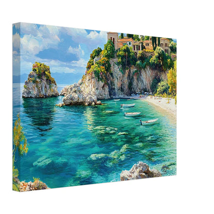 Baia del Sole - Paesaggio Costiero Materico su Tela