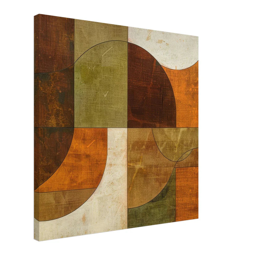 Geometric Rust: Astratto Materico Terracotta e Salvia