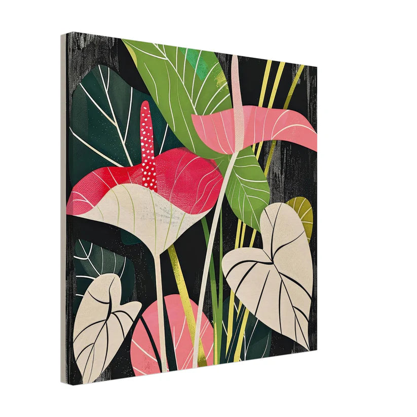 Tropical Noir: Illustrazione Botanica Anthurium