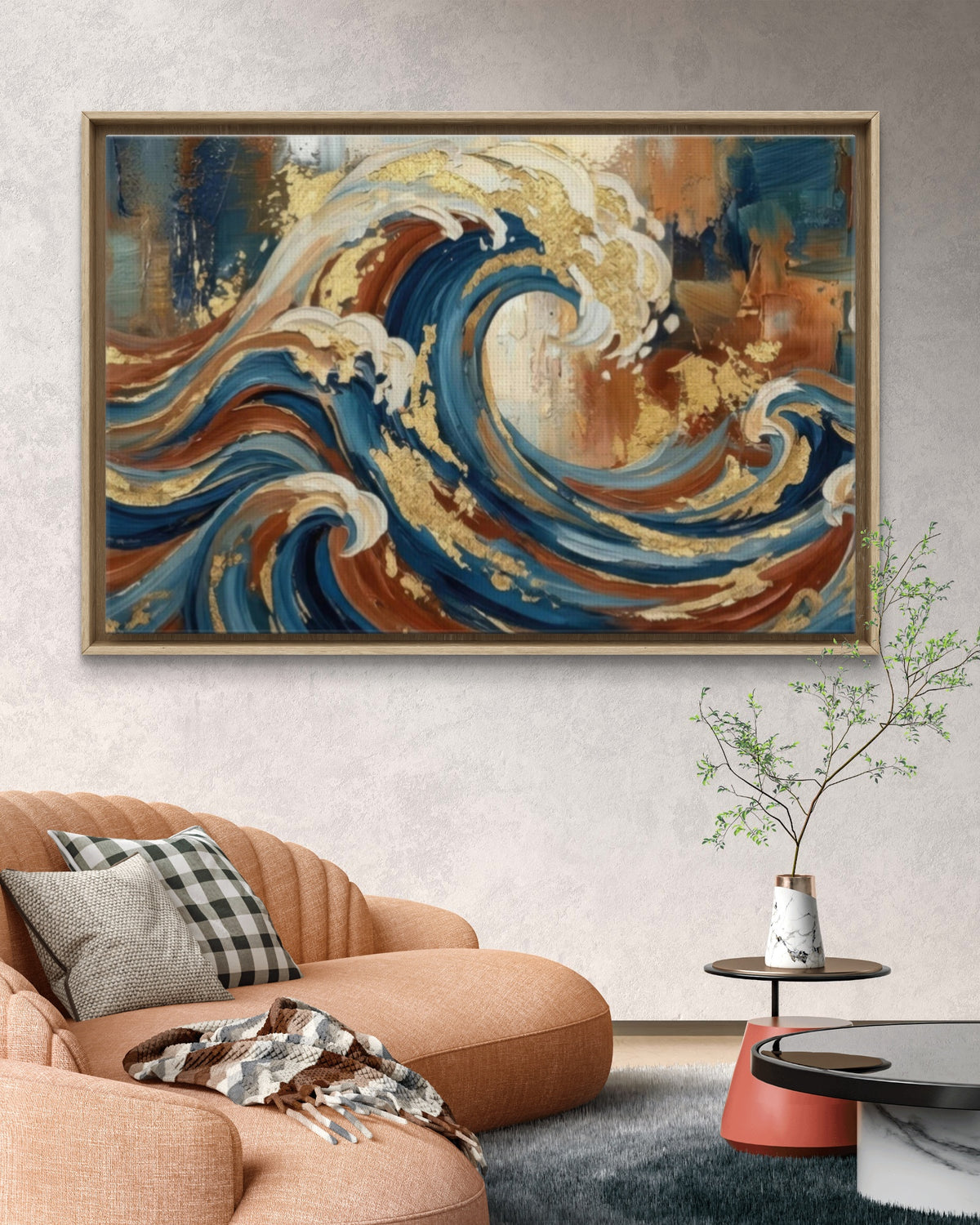 Onda d'Oro – Tela Luxury Blu e Oro